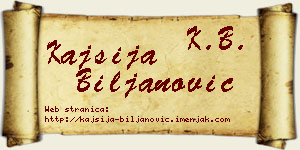 Kajsija Biljanović vizit kartica